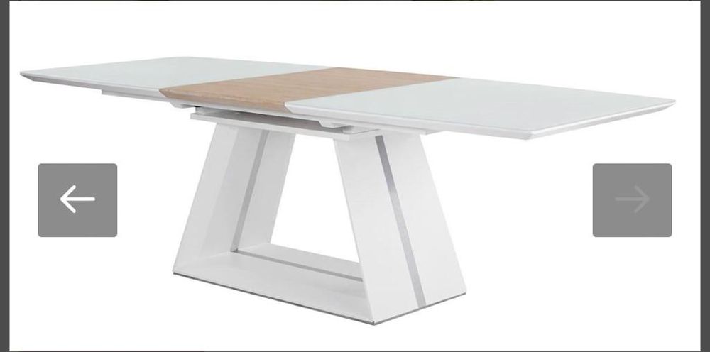 Mesa Extensível Branco e Carvalho
