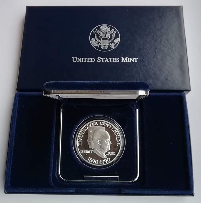 США 1 долар. 1990р. Генерал Ейзенхауер .СРІБЛО. ПРУФ.