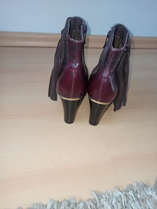 Buty botki bordowe 38