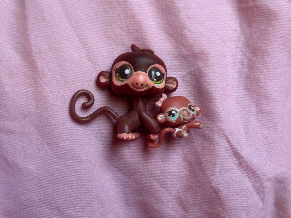 Оригінальні Littlest Pet Shop LPS / Рідкісний набір Мавпочки (Мама та малюк)