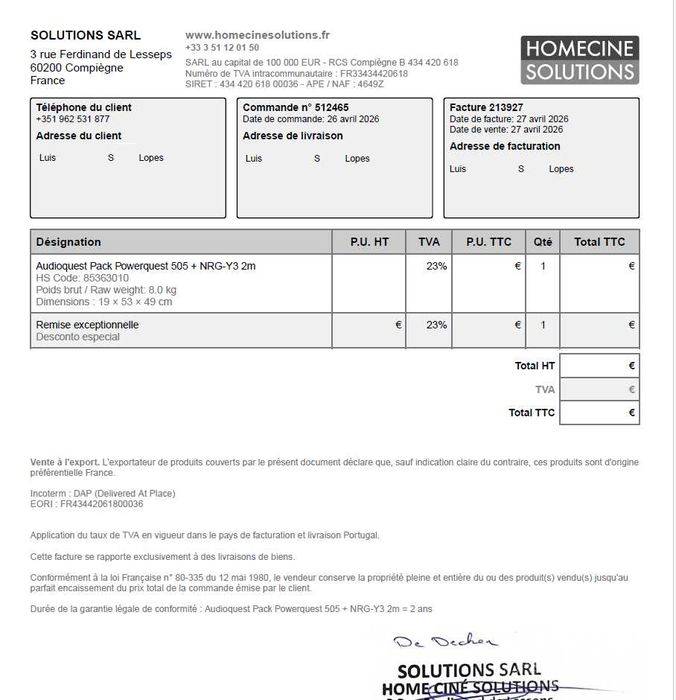 Cabo Alimentação AudioQuest NRG-Y3 (2m) - Hi-Fi / Aparelhagens – NOVO / A ESTREAR