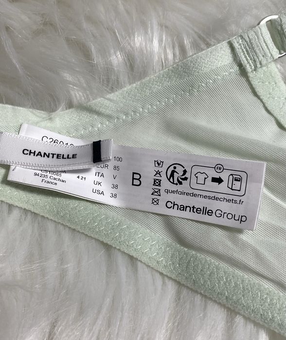 NOWY Chantelle biustonosz z fiszbinami miętowy haftowany 85B z metką