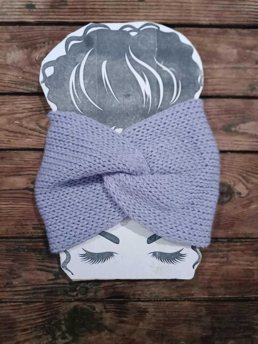 Opaska Handmade turban Węzeł szeroka Podwójna Jesień Zima Dwuwarstwowa