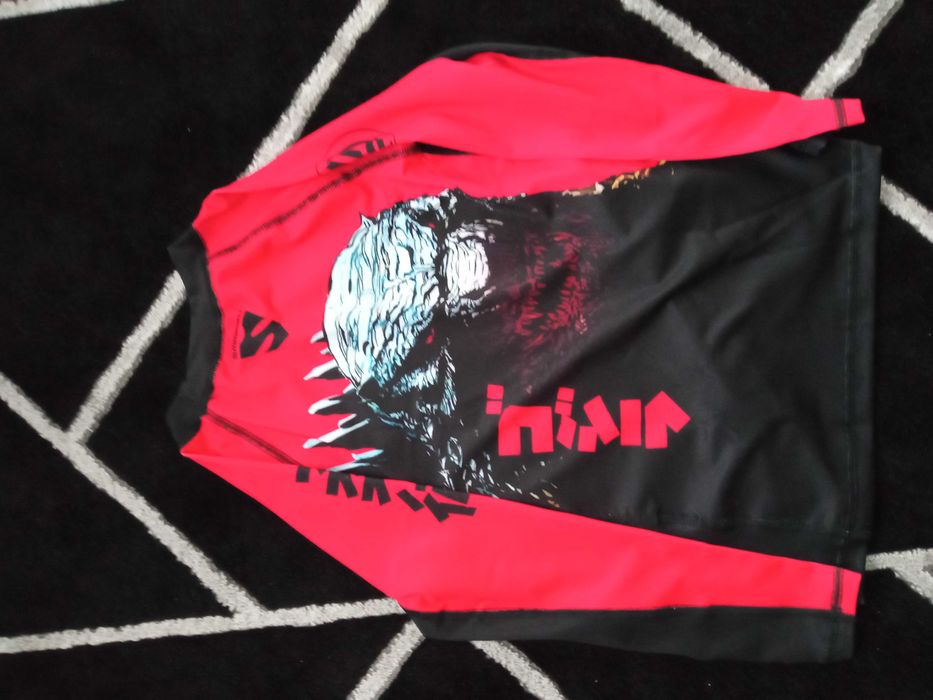 Rashguard longsleeve dziecięcy SMMASH Zilla czerwony M