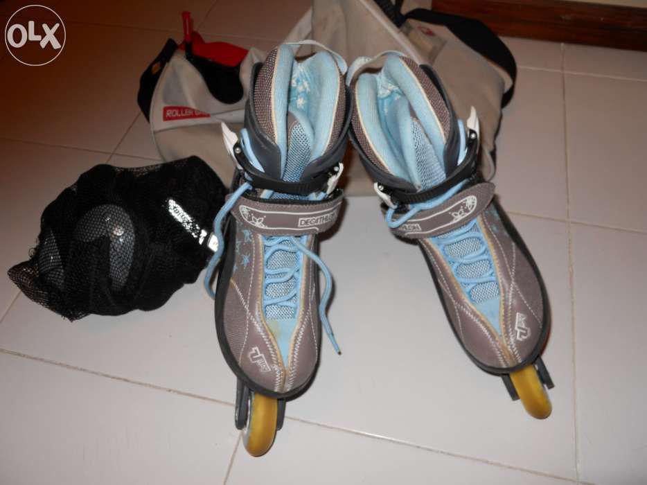 Vendo Patins em Linha nº37 + assessórios + saco de transporte