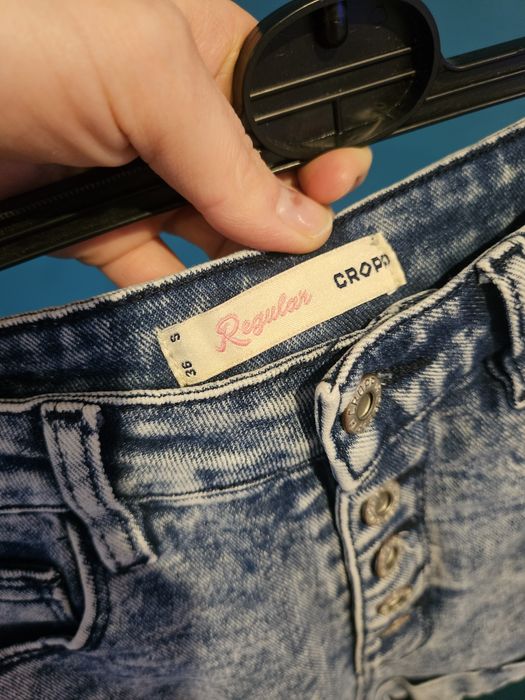 Spodenki croop xs damskie wyższym stanem marmurkowe