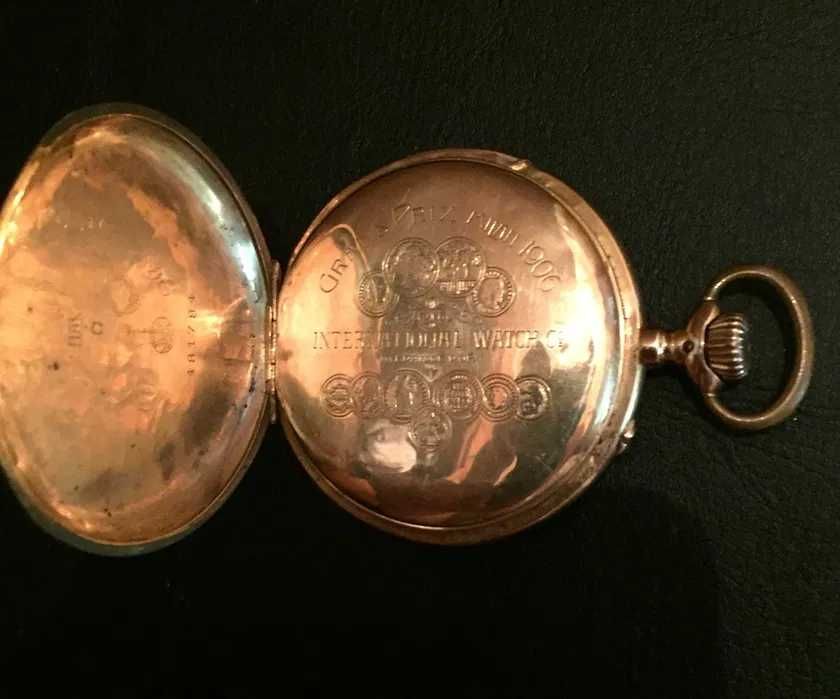 Relógio De Bolso Iwc Ouro 18k Grand Prix Milan 1906 .