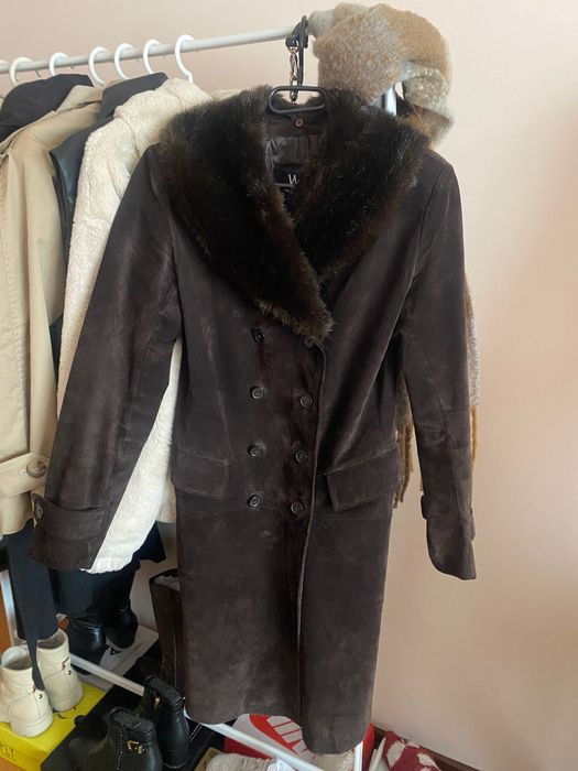 Casaco castanho em pele Vintage Lanidor