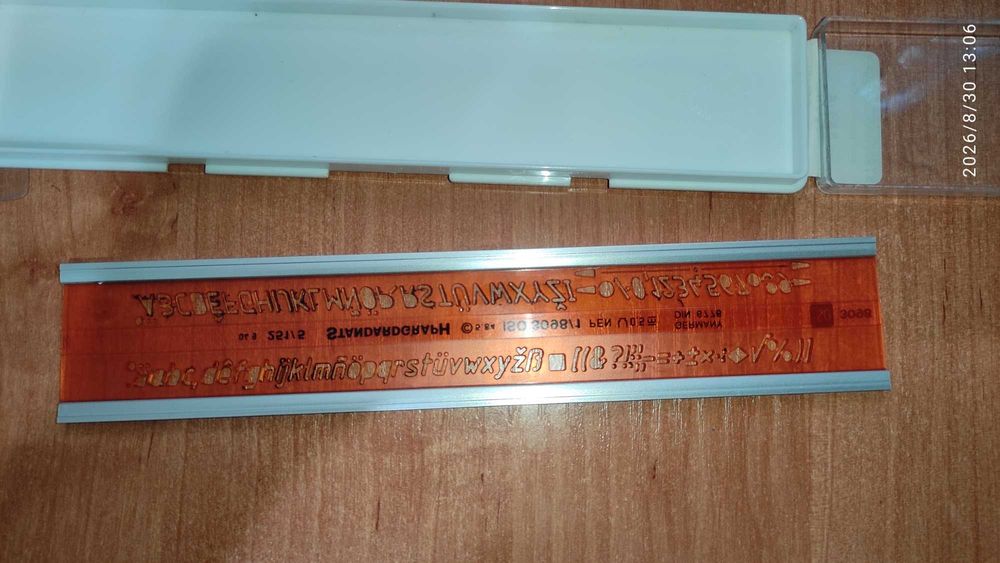 Szablon pisma technicznego literowo-cyfrowego o szerokości 5mm.  standardgraph geodezja