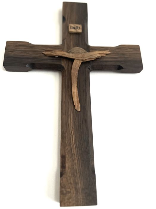 Krzyż rękodzieło z czarnego dębu