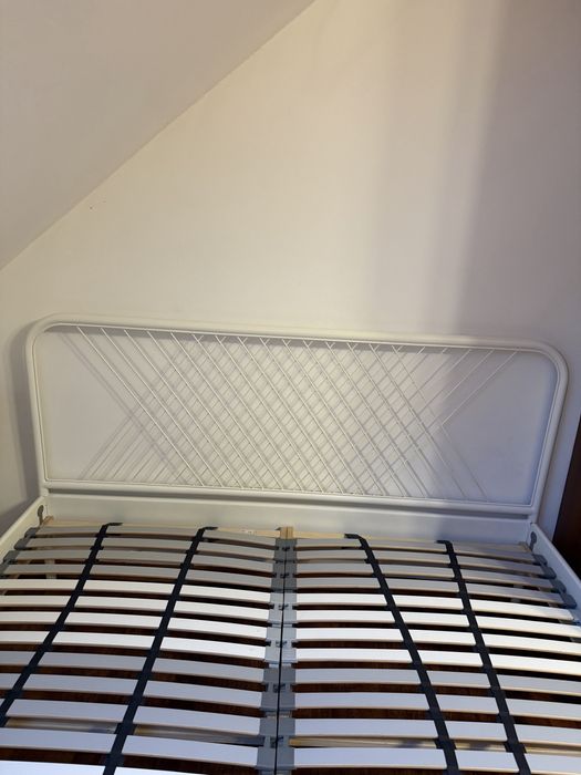 Łóżko metalowe białe IKEA 160x200