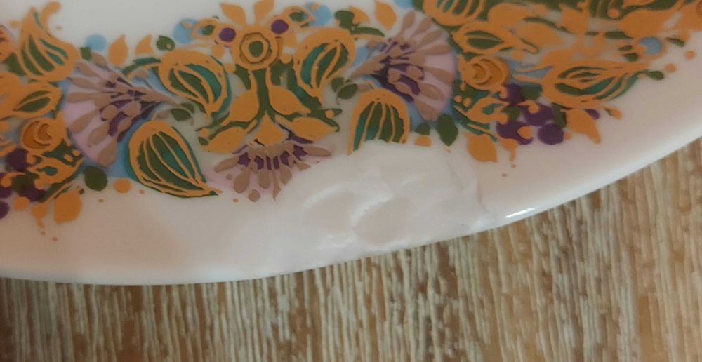 Vintage talerz ozdobny ręcznie malowany