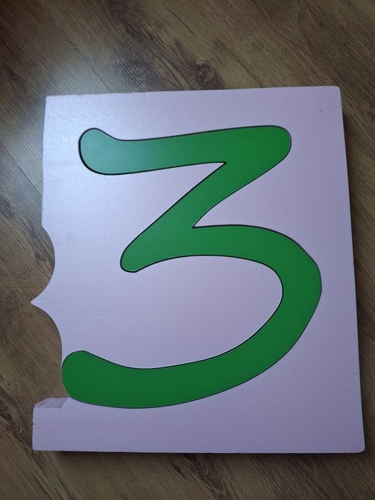 Numer domu 3 duży ok. 40 cm w 3D zielony