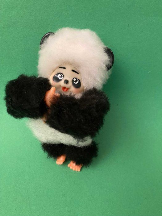 Boneco Panda estilo Monchichi de Pendurar Mecânica Ibense Anos 80
