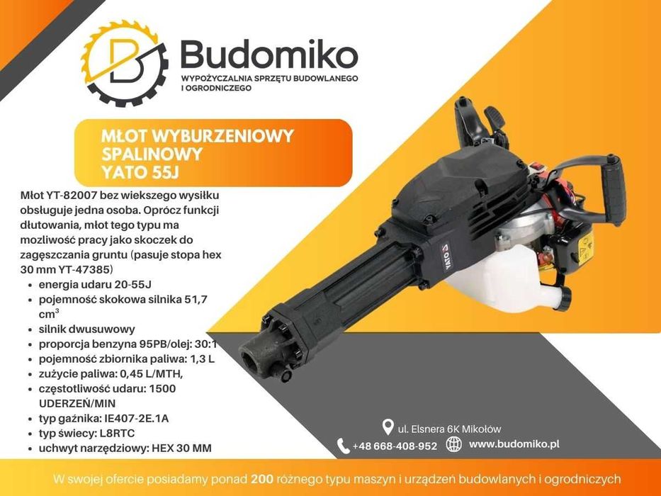 Wynajem młot wyburzeniowy/ Hikoki / Yato/ Bosch