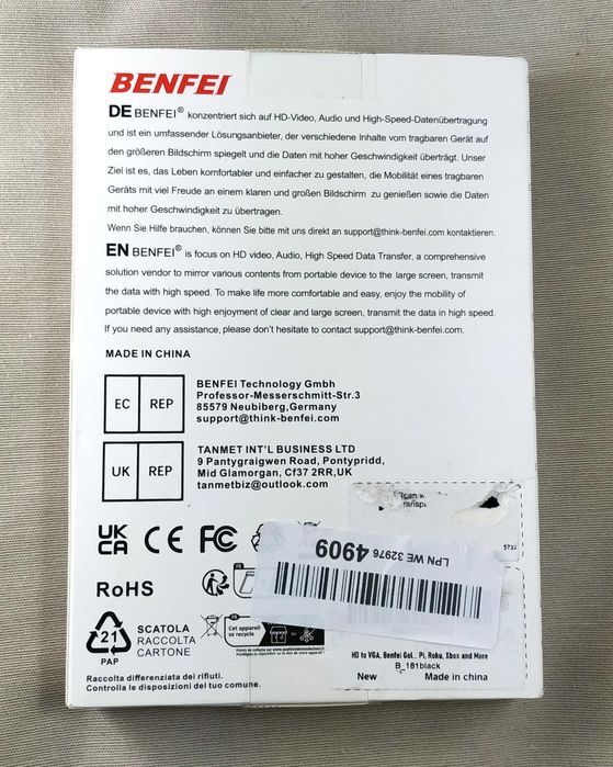 BENFEI - Kabel HDMI – VGA 1,8 m