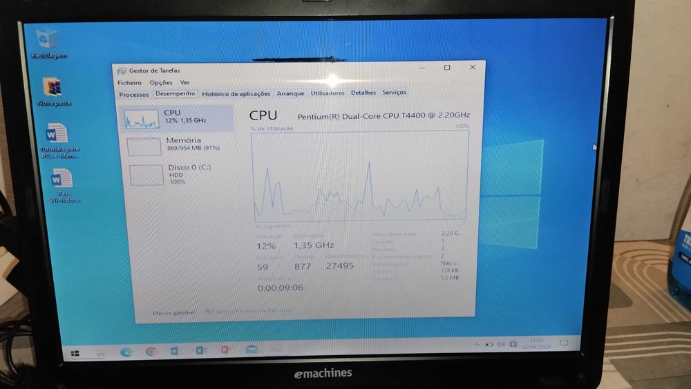 Computador portátil (Notebook) Emachines para Peças