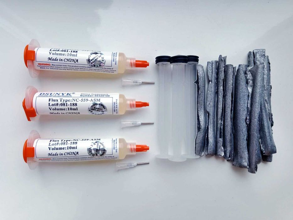 Паяльники 90-100W + флюс припой пинцет отсос бокорезы