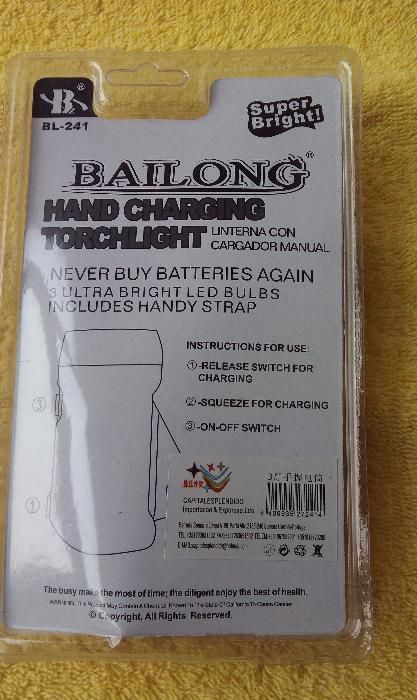 Lanterna de Mão - Ecológica - Fonte de luz inesgotável