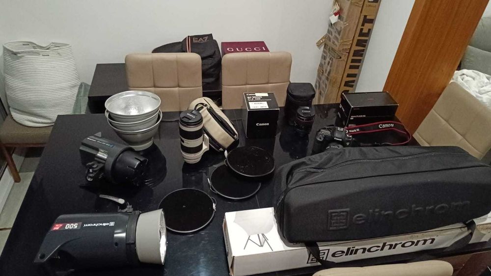equipamento completo de fotografia proficional
