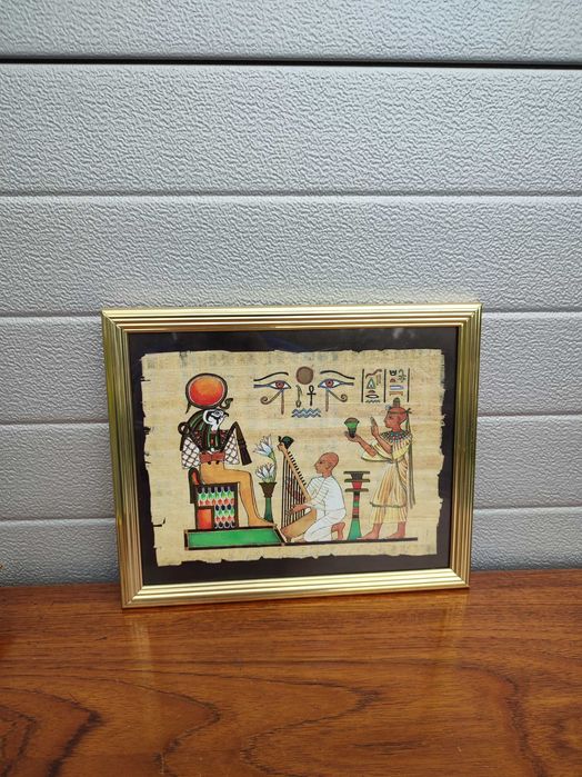 Obraz malowany na Papirusie - Egipt - Design - vintage - B