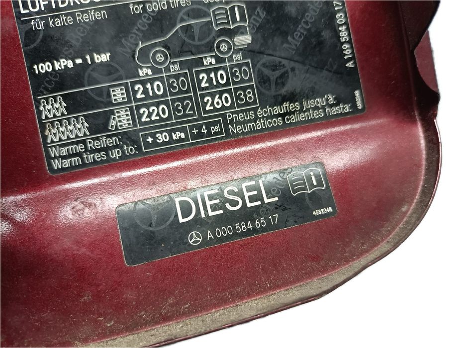 Tampa depósito combustível MERCEDES-BENZ Classe A (W169)