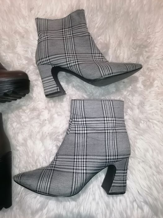 buty botki  trzewiki   36 37,5  czarne + kratke + brąż 3pary !