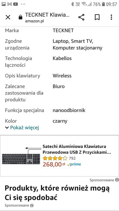Bezprzewodowa klawiatura tecknet