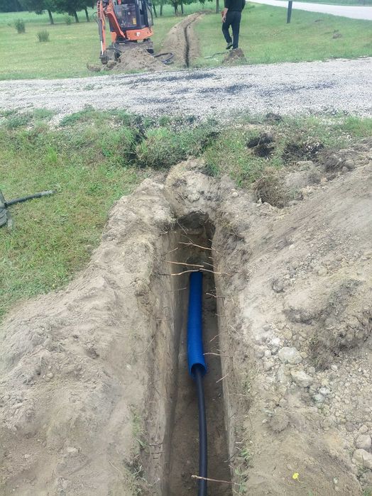 Przecieki kretem Instalacje gazowe.Koparka łancuchowa