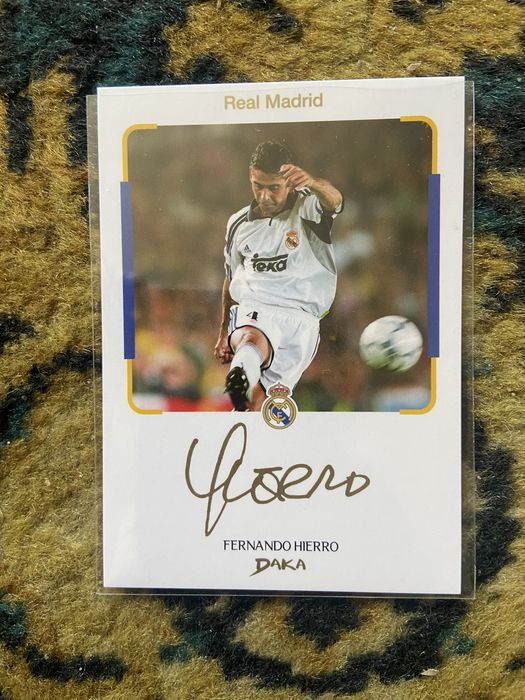 Karta piłkarska z autografem Fernando Hierro Real Madryt