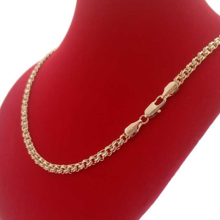 Pozłacany 18k złotem łańcuszek garibaldi + krzyżyk PREZENT !