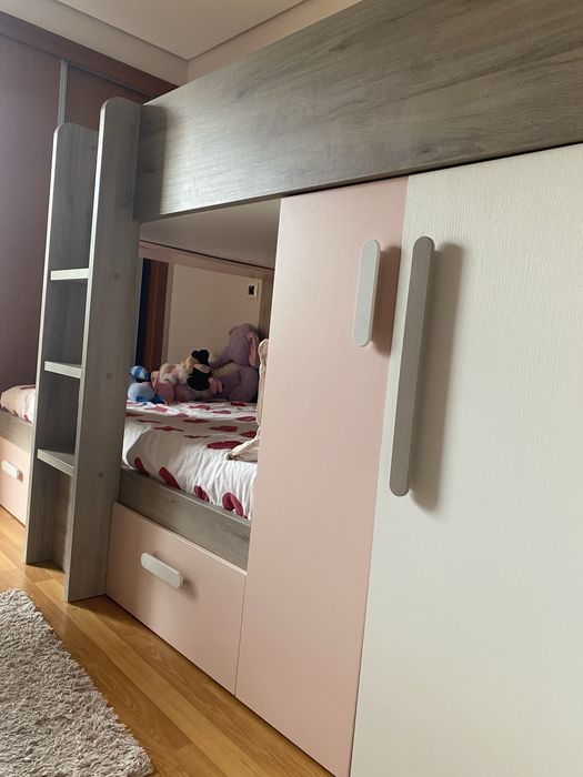 Beliche moderno com arrumação Conforama 92x190cm– ótimo estado!