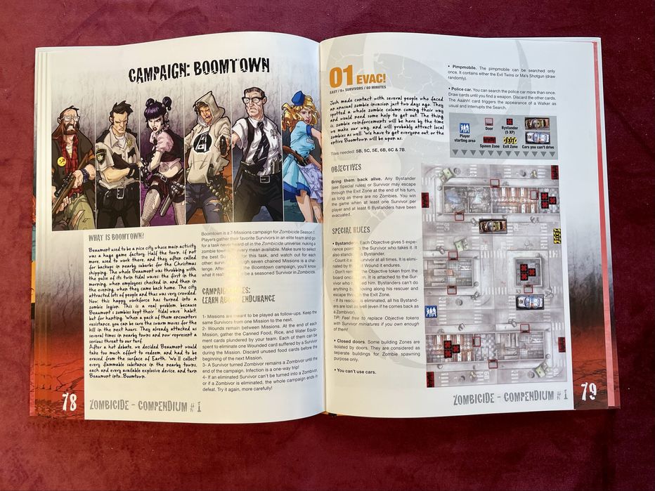 Zombicide Compendium 1  - dodatek, gra, 30 scenariuszy + 2 kampanie