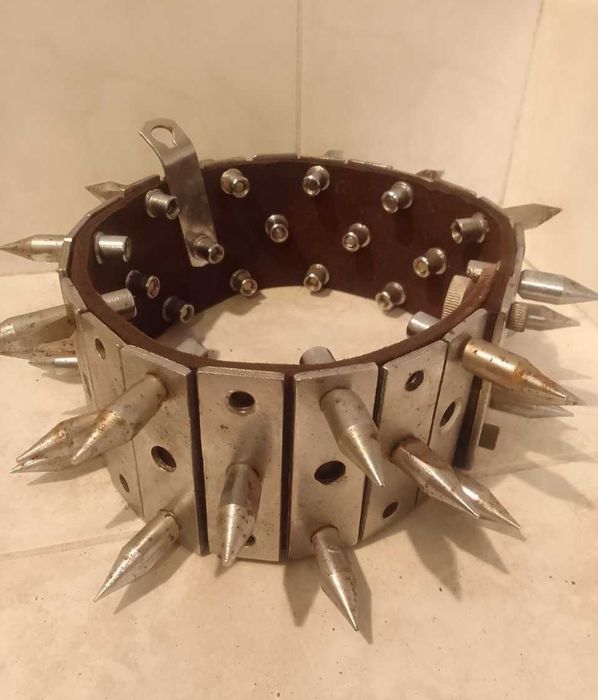 Шкіряний нашийник з шипами