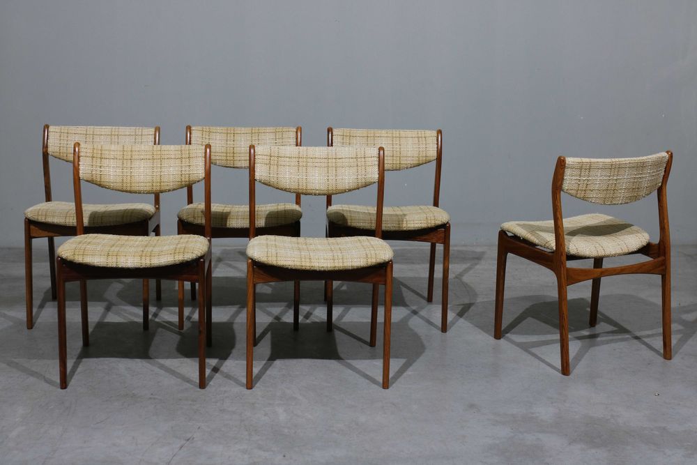 Conjunto de 6 cadeiras Poul Erik Jorgensen em pau santo