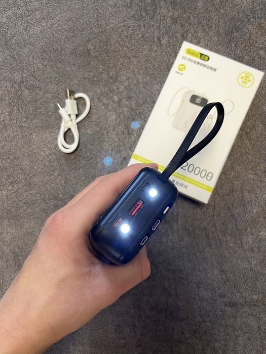 Повербанк hoco 20000 mAh‼️Power bank з вбудованими кабелями