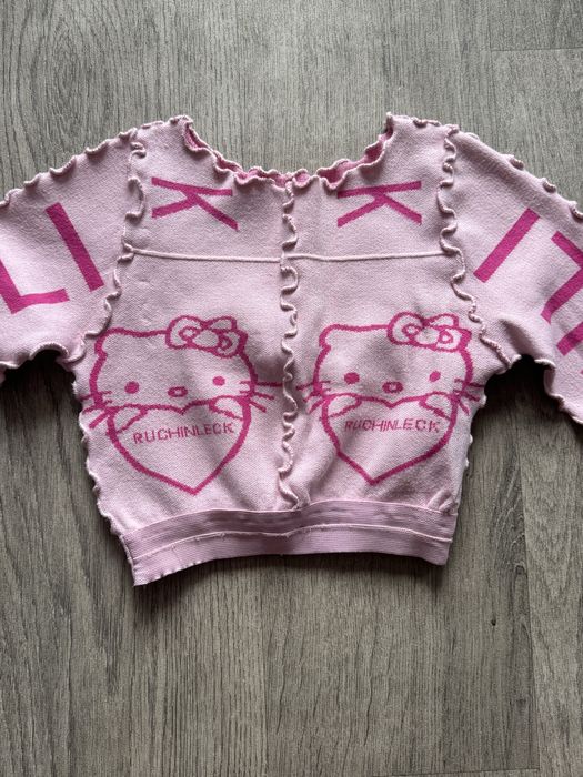 Кроп топ рожевий з принтом Hello Kitty