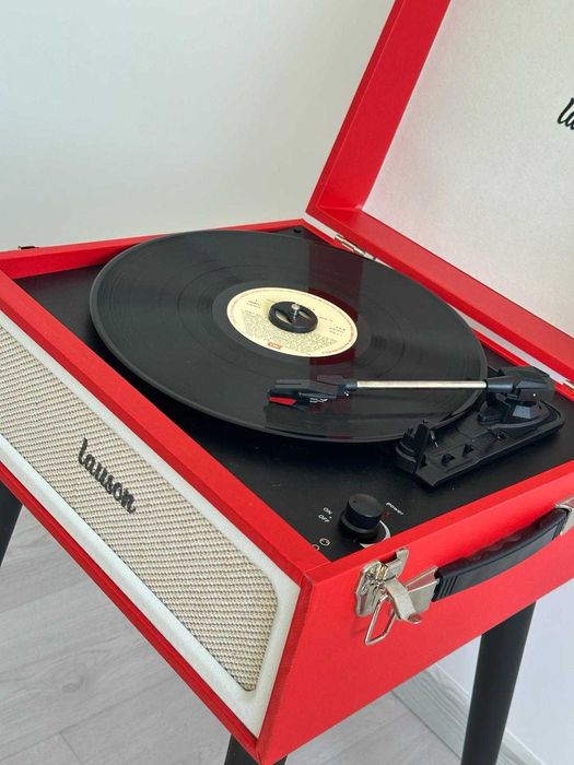 Gira-discos Lauson retro com Bluetooth – móvel vermelho