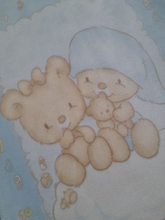 Nowy ciepły przytulny kocyk dla niemowlaka polar misie