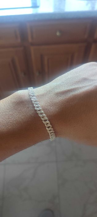 Pandora-Pulseira de Corrente Cubana Pavé
