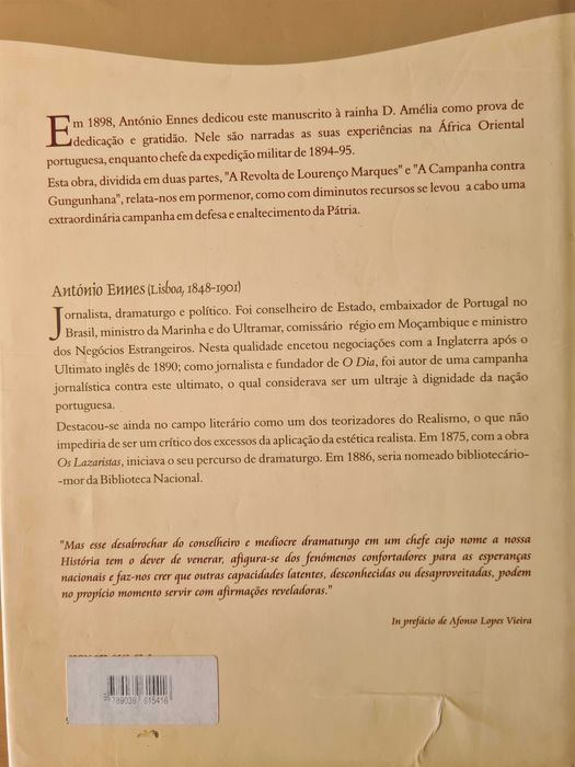 Livro "A Guerra em África em 1895" de António Ennes