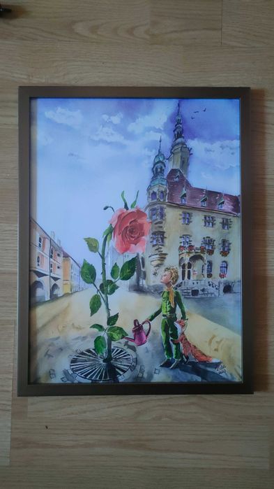 Obraz mały książe 29 cm na 39 cm -oprawiony