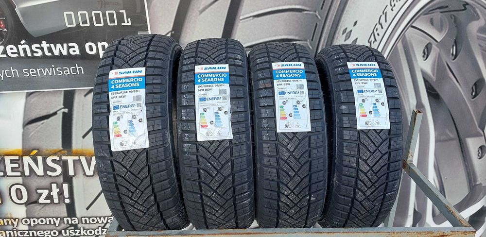 2xOpona Wielosezonowa 195/60 R16C Sailun Commercio 4seasons 99H Gratis