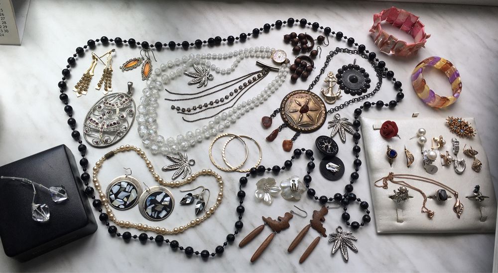 Винтаж Бижутерия чокер бусы серьги брошка кольцо кулон танцы