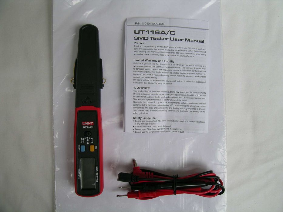 Мультиметр-пинцет, Smart SMD - тестер UT116C.