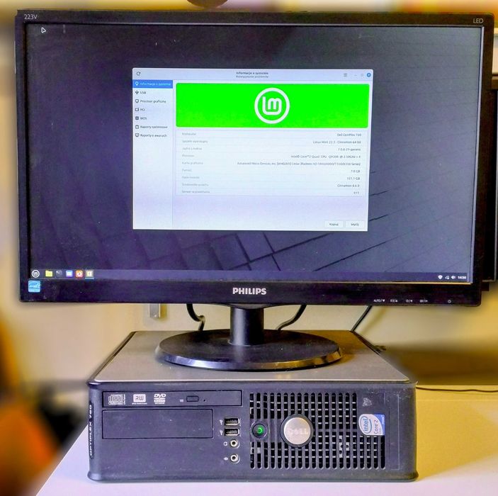 Okazja! Doposażony Dell Optiplex 760 SFF + Monitor Philips 21,5"