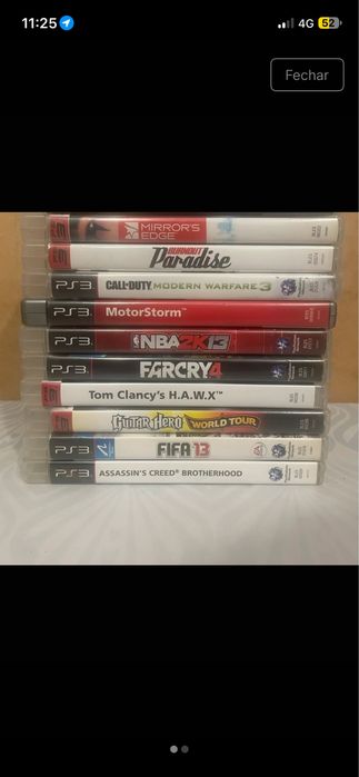 Playstation 3 Slim + 14 jogos + comando + cabos
