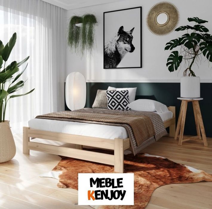 Łóżko z materacem sosnowe drewniane Małżeńskie Pojedyncze DOSTAWA