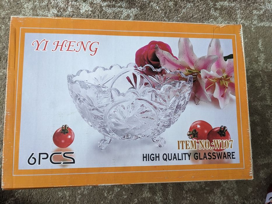 набір скляних салатниць Yi Heng 6шт.