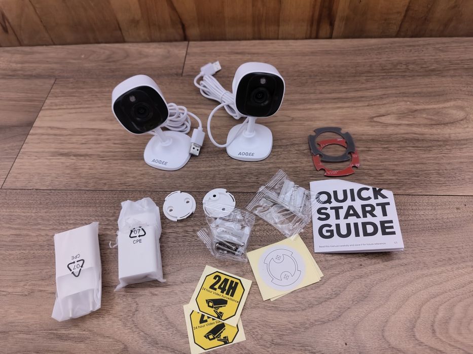 AOQEE Kamera 2K 3MP 2szt IP65 WiFi Wewnętrzna Zewnętrzna Alarm App